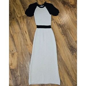 Daily Practice XS Knit Cream n Black midi/long Dress. Bodycon. Sexy. Classy Rare